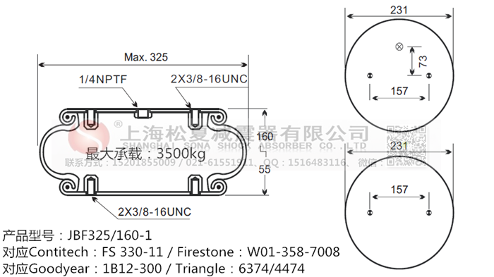 JBF325/160-1橡膠<a href='http://m.xxbdfyy.cn/' target='_blank'><u>空氣彈簧</u></a>